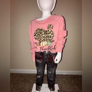 Turkey Sequin Kids Boutique Denim Set